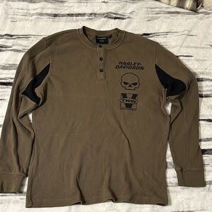 Harley-Davidson Men's Olive Long Sleeve Tee